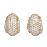 Pavé Diamond Clip Earrings-Charlotte Sayers Antique Jewellery