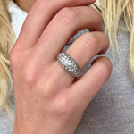 Pavé Set Diamond Bombé Ring-Charlotte Sayers Antique Jewellery