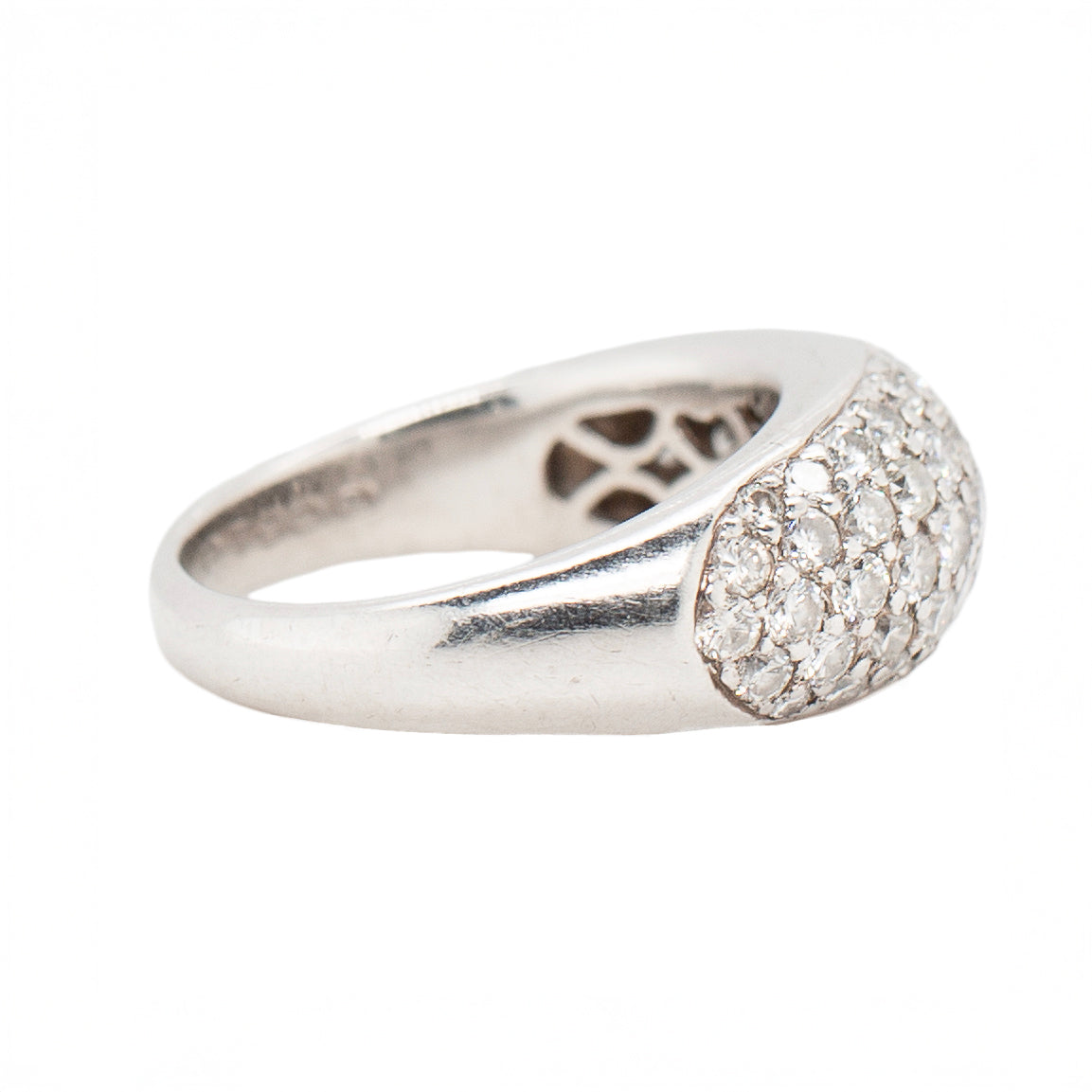 Pavé Set Diamond Bombé Ring-Charlotte Sayers Antique Jewellery