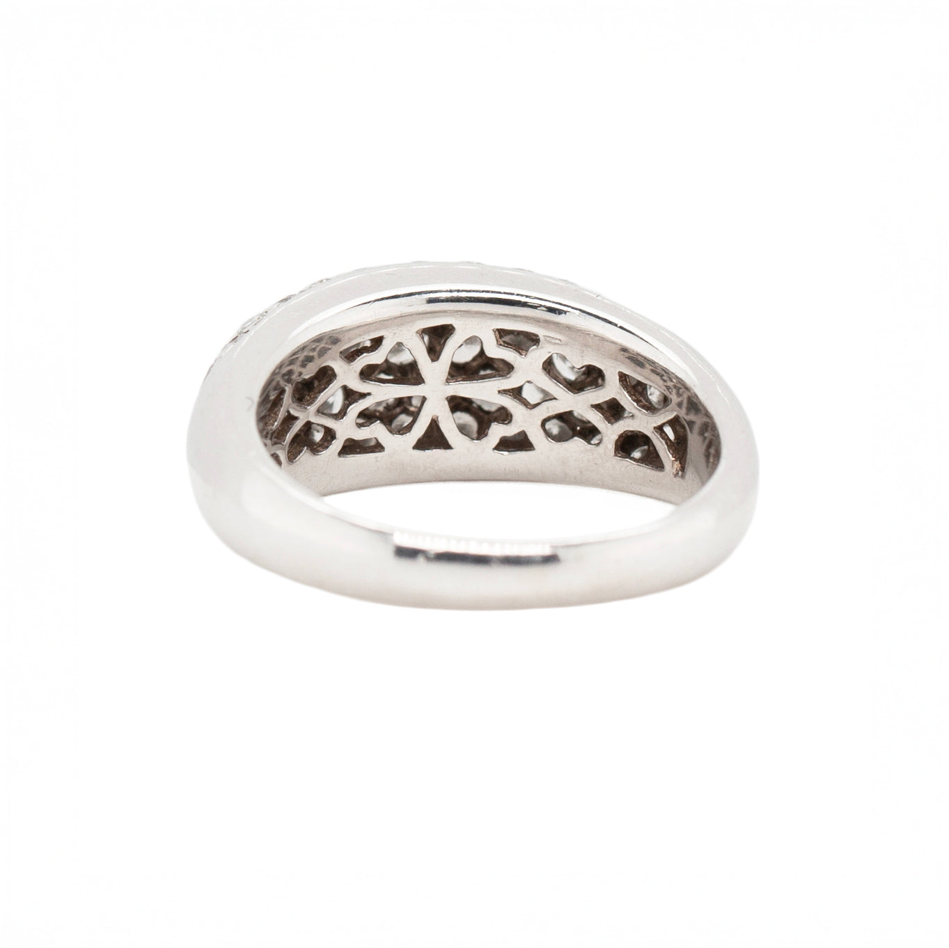 Pavé Set Diamond Bombé Ring-Charlotte Sayers Antique Jewellery