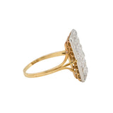 Pavé Set Old European Cut Diamond Plaque Ring-Charlotte Sayers Antique Jewellery