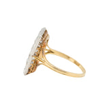 Pavé Set Old European Cut Diamond Plaque Ring-Charlotte Sayers Antique Jewellery