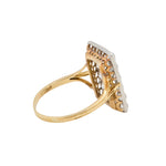 Pavé Set Old European Cut Diamond Plaque Ring-Charlotte Sayers Antique Jewellery