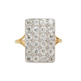 Pavé Set Old European Cut Diamond Plaque Ring-Charlotte Sayers Antique Jewellery