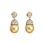Pearl Diamond Earrings-Charlotte Sayers Antique Jewellery