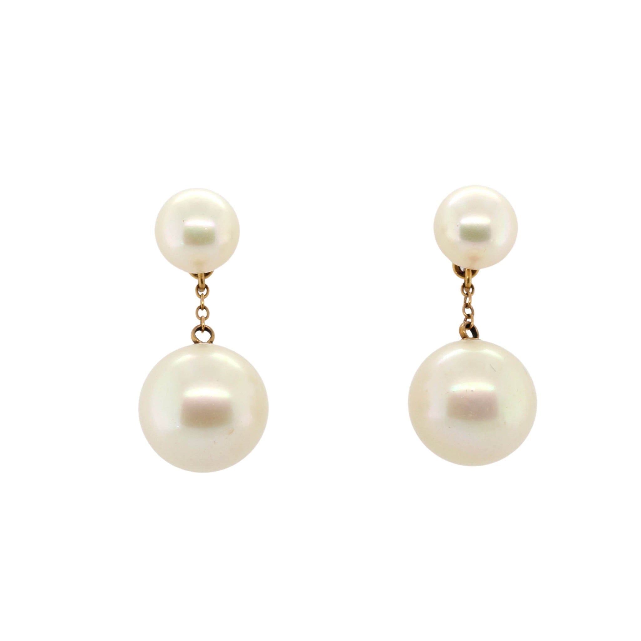 Pearl Double Drop Earrings-Charlotte Sayers Antique Jewellery