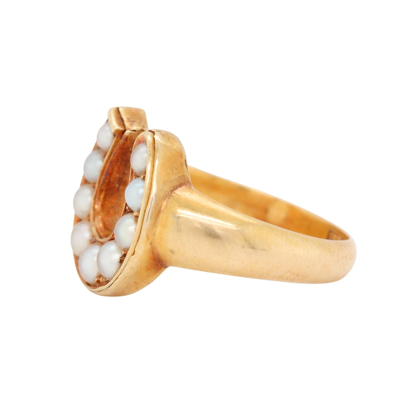 Pearl Horseshoe Ring-Charlotte Sayers Antique Jewellery
