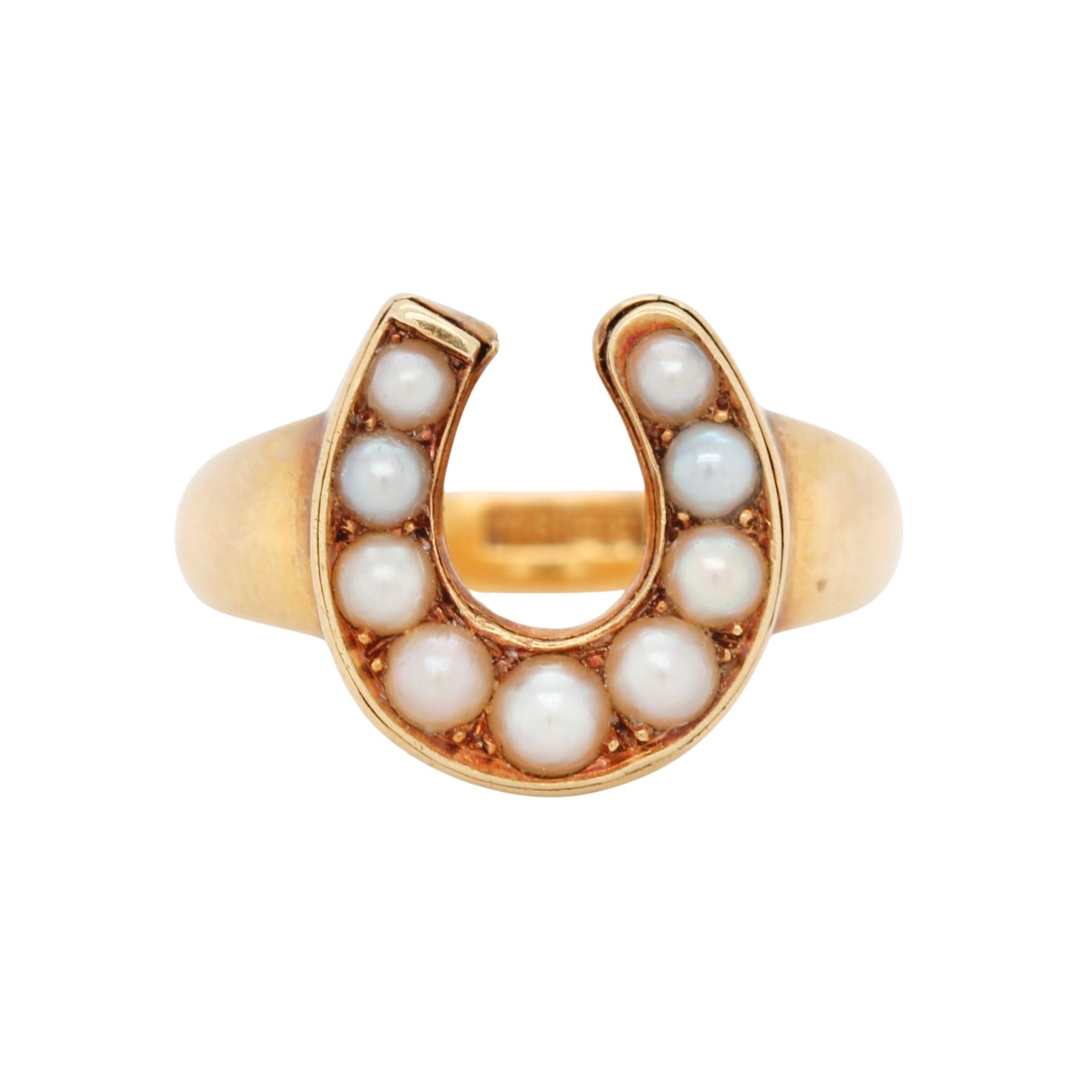 Pearl Horseshoe Ring-Charlotte Sayers Antique Jewellery