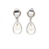 Pearl and Diamond Drop Earrings-Charlotte Sayers Antique Jewellery