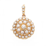 Pearl and Diamond Pendant / Brooch-Charlotte Sayers Antique Jewellery