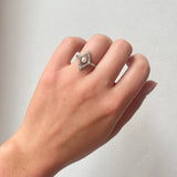 Pearl and Diamond Ring-Charlotte Sayers Antique Jewellery