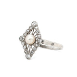 Pearl and Diamond Ring-Charlotte Sayers Antique Jewellery