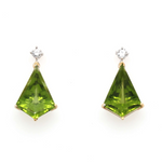 Peridot and Diamond Earrings-Charlotte Sayers Antique Jewellery