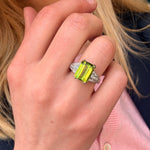 Peridot and Diamond Ring-Charlotte Sayers Antique Jewellery