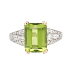 Peridot and Diamond Ring-Charlotte Sayers Antique Jewellery