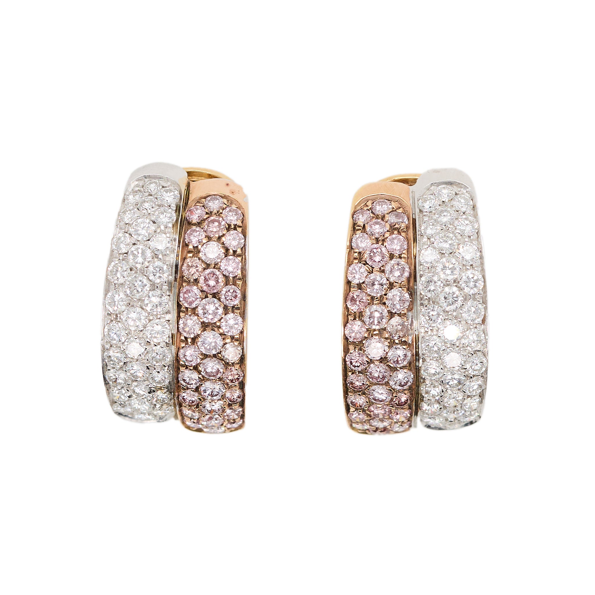 Pink Diamond Earrings-Charlotte Sayers Antique Jewellery