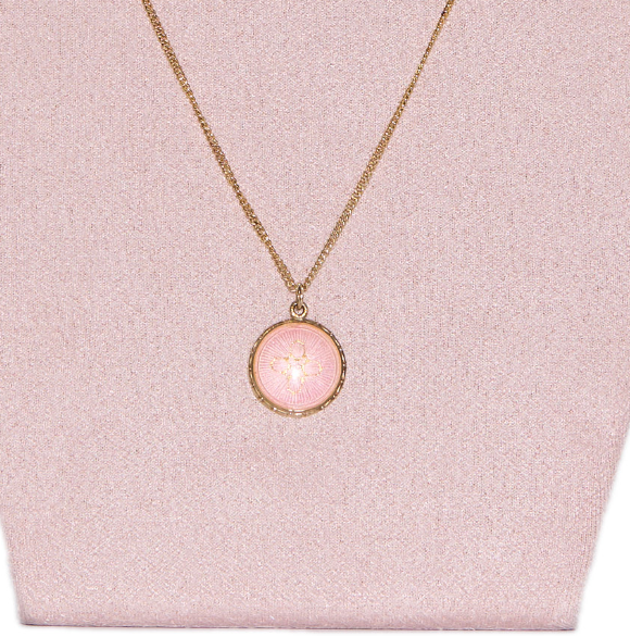Pink Enamel Pendant-Charlotte Sayers Antique Jewellery