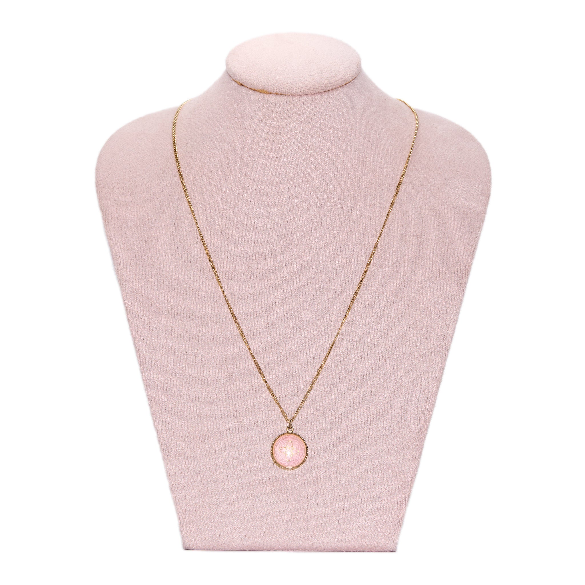 Pink Enamel Pendant-Charlotte Sayers Antique Jewellery