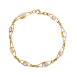 Pink Sapphire Moonstone Bracelet-Charlotte Sayers Antique Jewellery