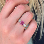 Pink Sapphire and Diamond Ring-Charlotte Sayers Antique Jewellery