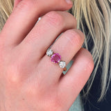 Pink Sapphire and Diamond Ring-Charlotte Sayers Antique Jewellery