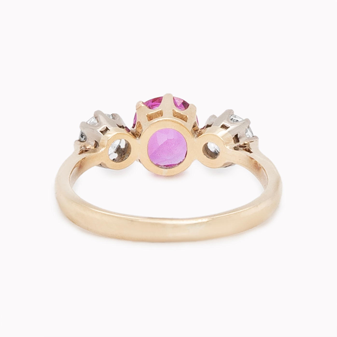 Pink Sapphire and Diamond Ring-Charlotte Sayers Antique Jewellery