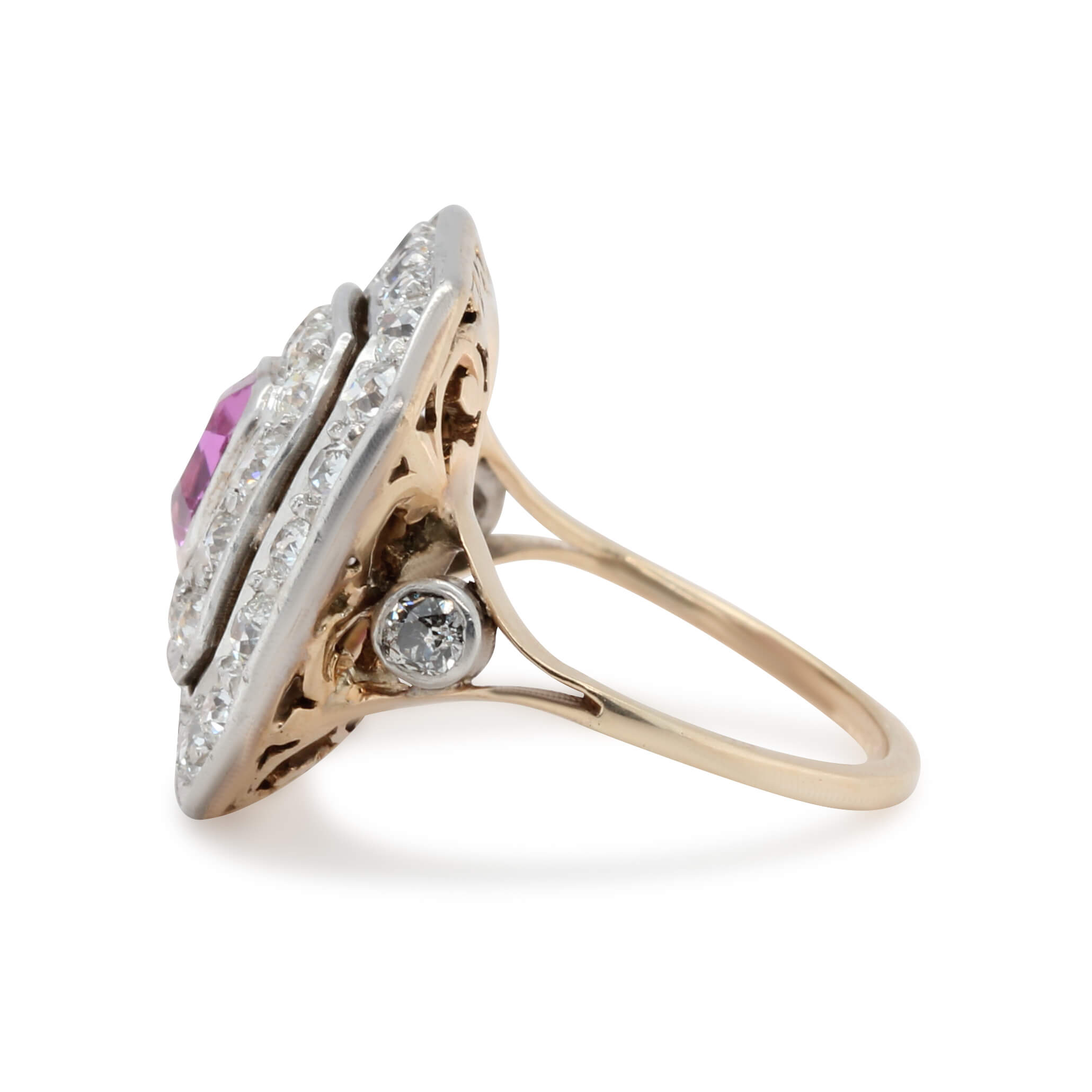 Pink Sapphire and Diamond Ring-Charlotte Sayers Antique Jewellery