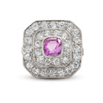 Pink Sapphire and Diamond Ring-Charlotte Sayers Antique Jewellery