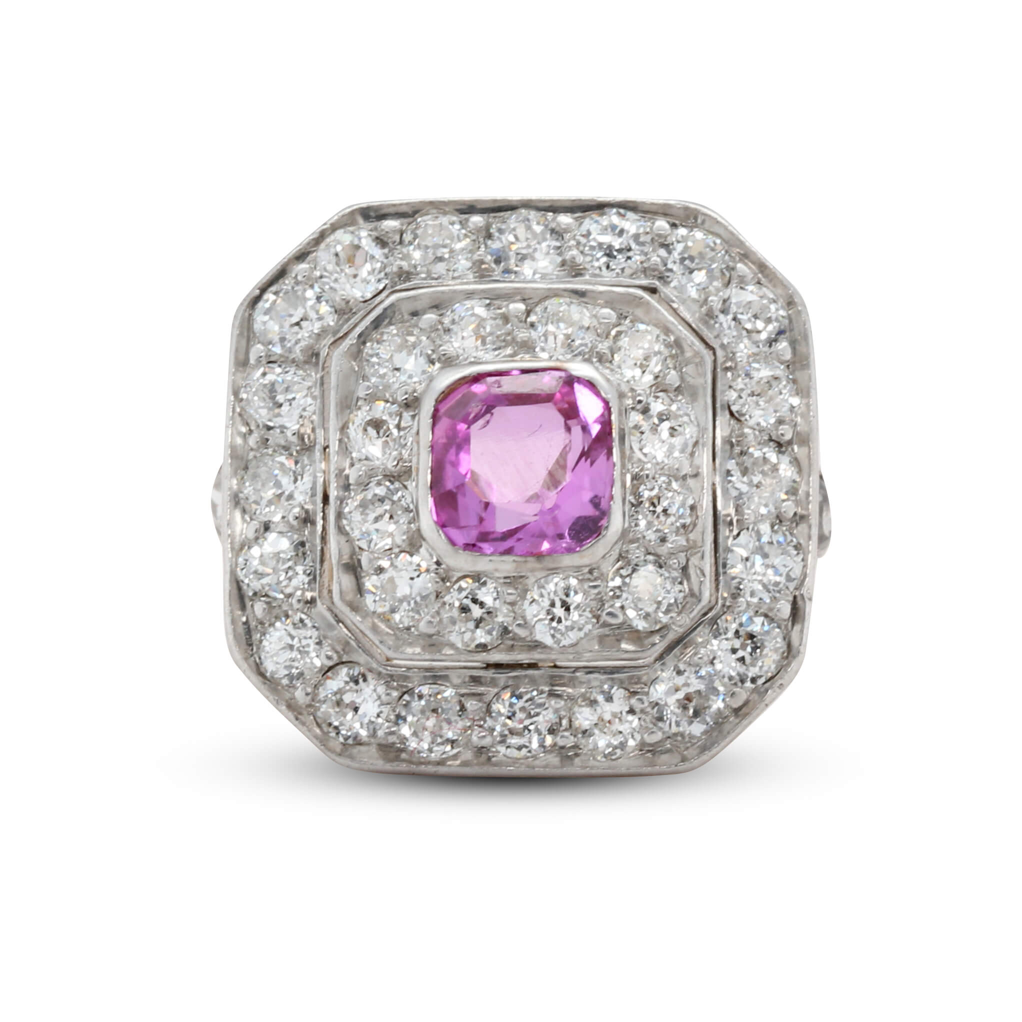 Pink Sapphire and Diamond Ring-Charlotte Sayers Antique Jewellery