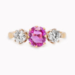 Pink Sapphire and Diamond Ring-Charlotte Sayers Antique Jewellery