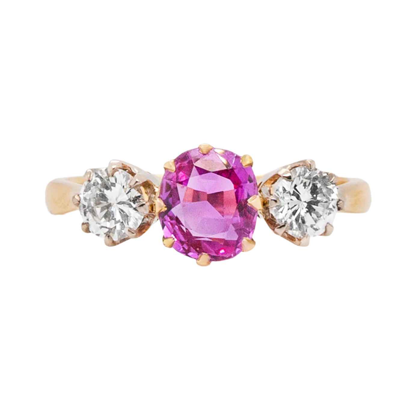 Pink Sapphire and Diamond Ring-Charlotte Sayers Antique Jewellery