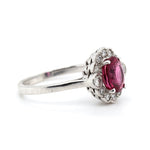 Pink Tourmaline and Diamond Ring-Charlotte Sayers Antique Jewellery