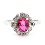 Pink Tourmaline and Diamond Ring-Charlotte Sayers Antique Jewellery