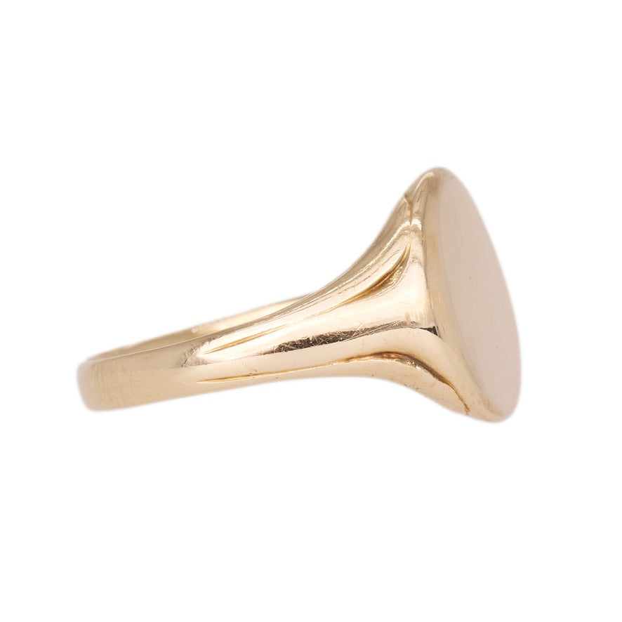 Plain Gold Signet Ring-Charlotte Sayers Antique Jewellery