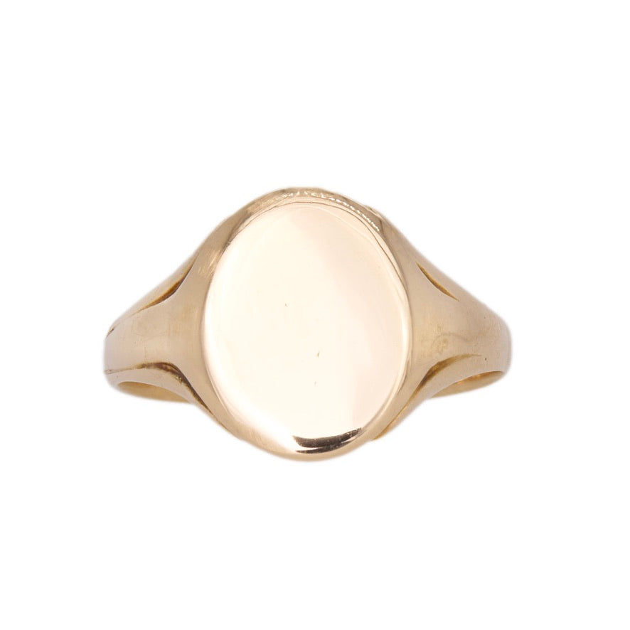 Plain Gold Signet Ring-Charlotte Sayers Antique Jewellery