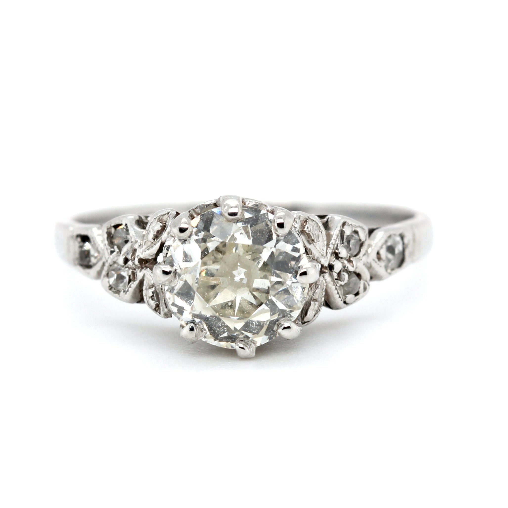 Platinum Diamond Ring-Charlotte Sayers Antique Jewellery