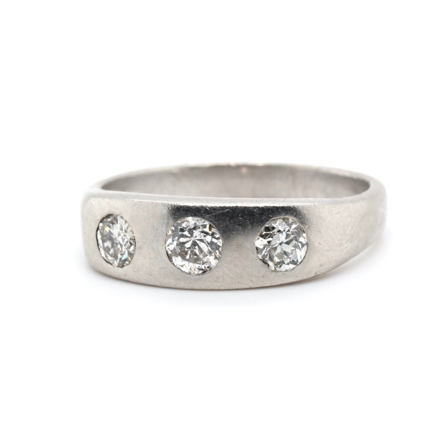 Platinum and Diamond Gypsy Ring-Charlotte Sayers Antique Jewellery