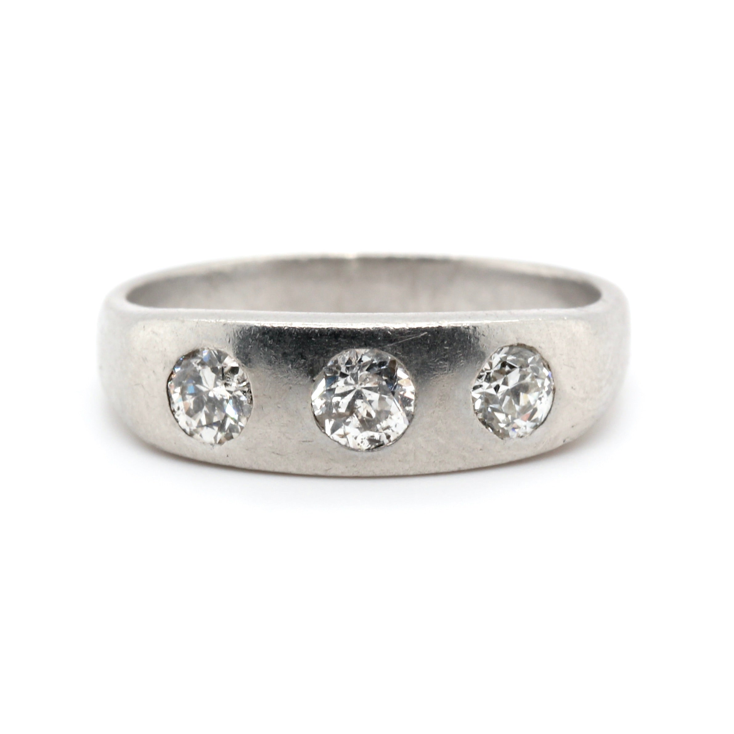 Platinum and Diamond Gypsy Ring-Charlotte Sayers Antique Jewellery