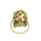 Plique-A-Jour Enamel and Opal Dragonfly Ring-Charlotte Sayers Antique Jewellery