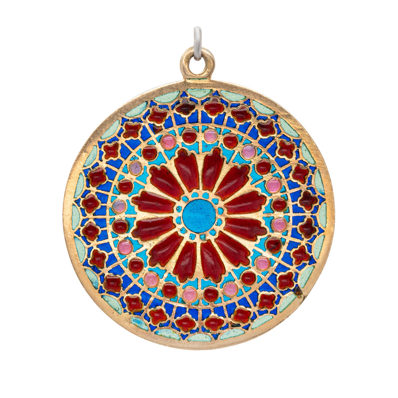 Plique a Jour Enamel Pendant-Charlotte Sayers Antique Jewellery