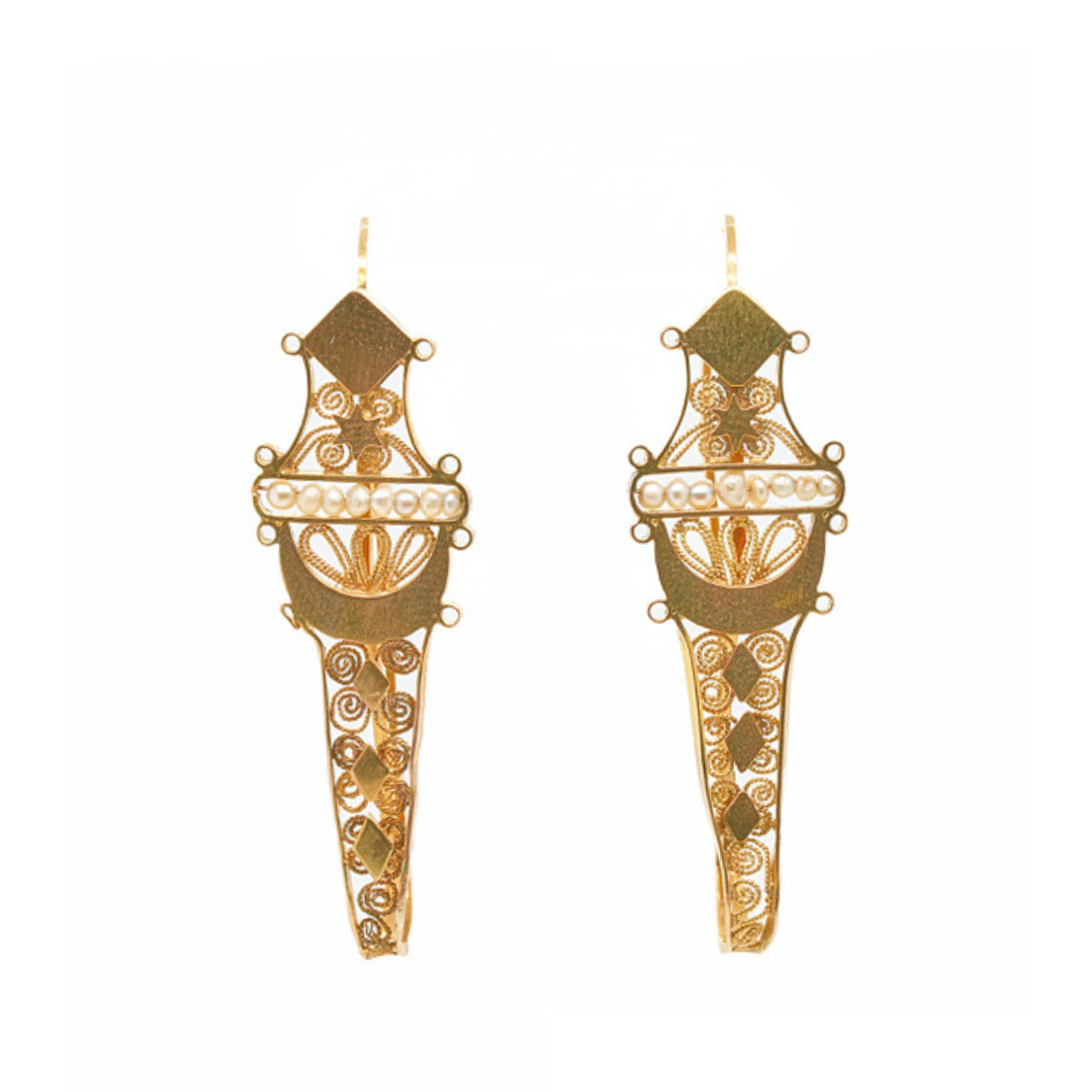 Poissarde Earrings-Charlotte Sayers Antique Jewellery