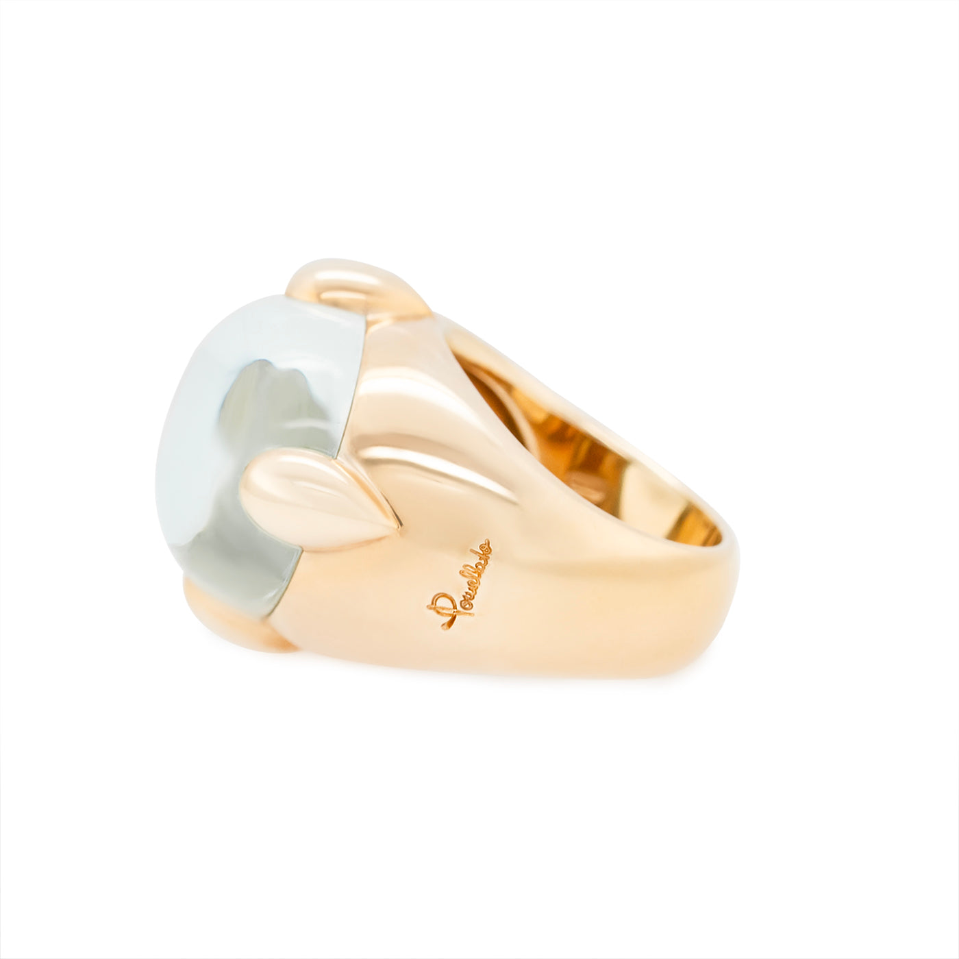 Pomellato Aquamarine Griffe Ring-Charlotte Sayers Antique Jewellery
