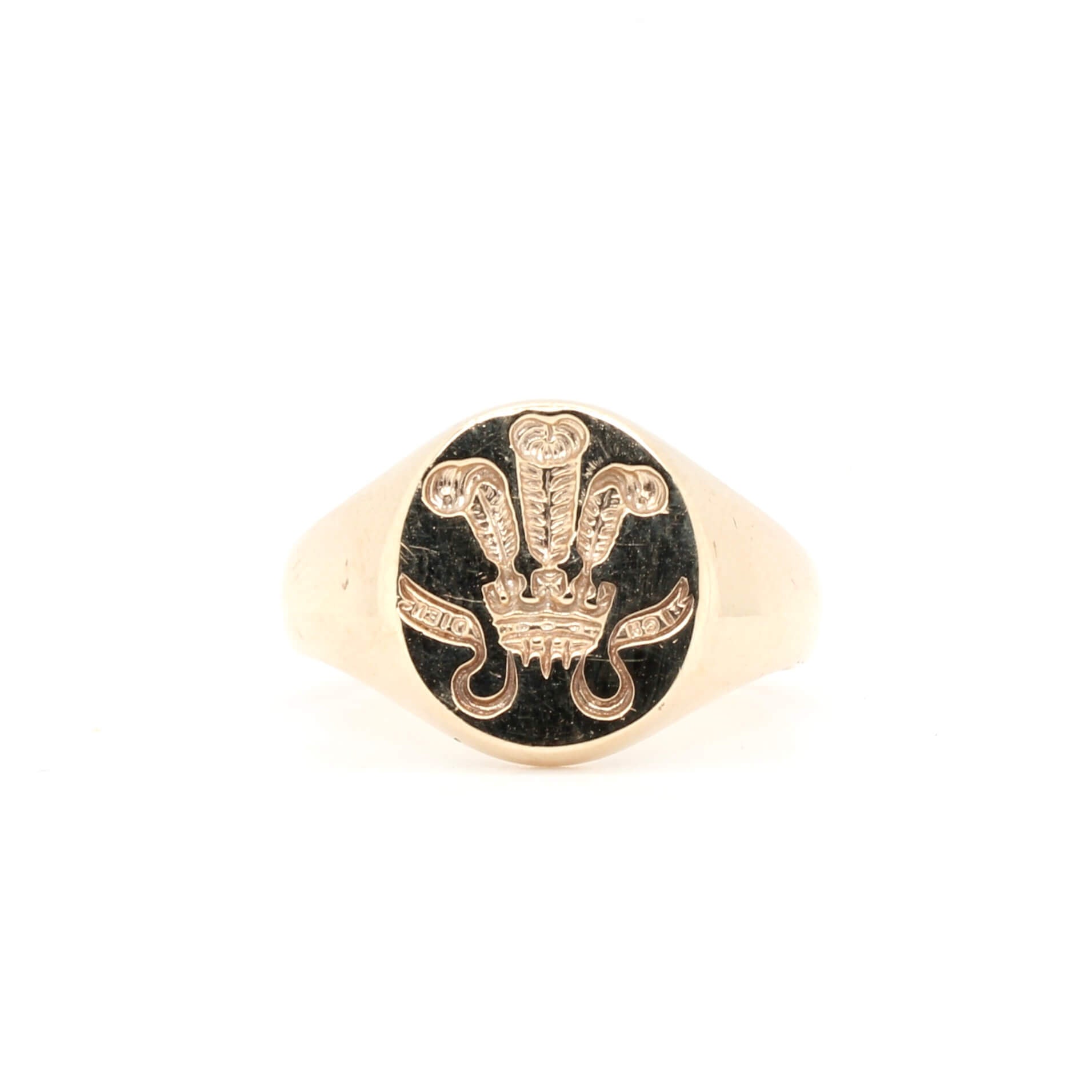 Prince of Wales Feathers Signet Ring-Charlotte Sayers Antique Jewellery