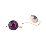 Purple Paste Silver Georgian Earrings-Charlotte Sayers Antique Jewellery