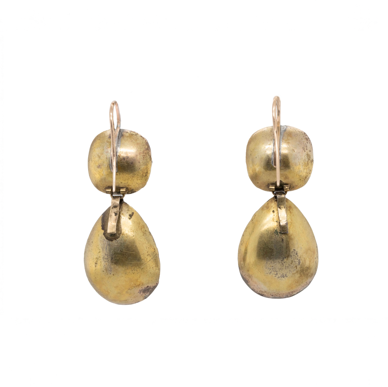 Queen Anne Yellow Paste Earrings-Charlotte Sayers Antique Jewellery