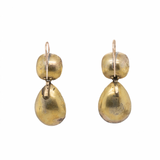 Queen Anne Yellow Paste Earrings-Charlotte Sayers Antique Jewellery