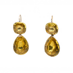 Queen Anne Yellow Paste Earrings-Charlotte Sayers Antique Jewellery
