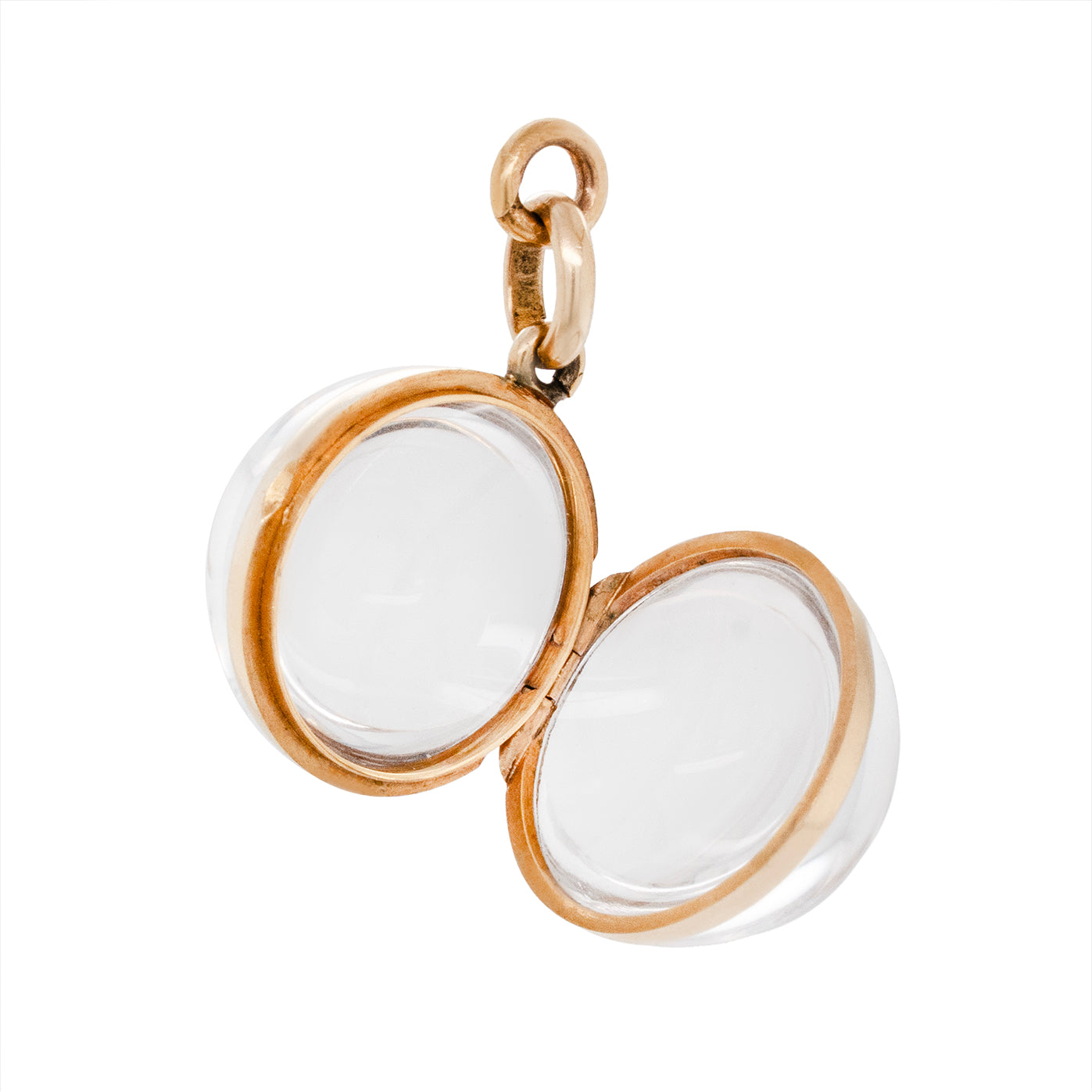 Rock Crystal Gold Locket-Charlotte Sayers Antique Jewellery