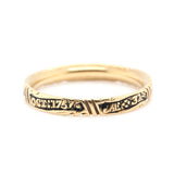 Rococo Black Enamel Band Ring-Charlotte Sayers Antique Jewellery