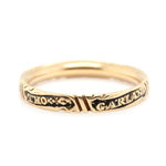 Rococo Black Enamel Band Ring-Charlotte Sayers Antique Jewellery